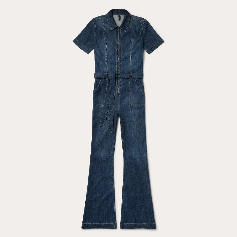 Women jumpsuits with ribbed textures for a unique and textured appearance Dark Denim Jumpsuit Women jumpsuits with ribbed textures for a unique and textured appearance Dark Denim Jumpsuit