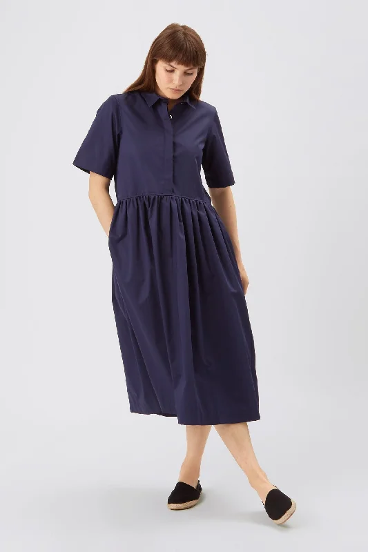 Cotton women jumpsuits for a comfortable and natural - feeling everyday option Women's Gathered Dress - Navy Cotton women jumpsuits for a comfortable and natural - feeling everyday option Women's Gathered Dress - Navy
