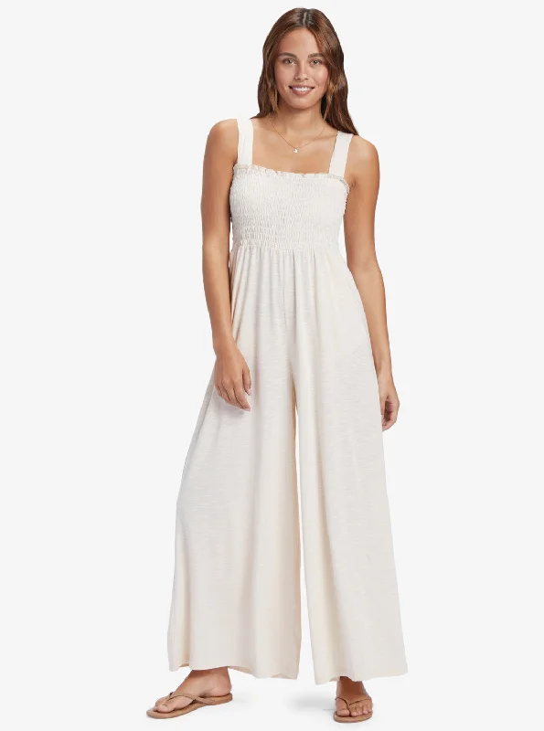 Strapless women jumpsuits for a beachside wedding or resort wear Just Passing By Jumpsuit - Tapioca Strapless women jumpsuits for a beachside wedding or resort wear Just Passing By Jumpsuit - Tapioca