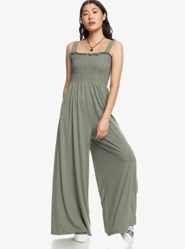 Women jumpsuits with wide - leg pants for a trendy and comfortable fit Just Passing By Jumpsuit - Agave Green Women jumpsuits with wide - leg pants for a trendy and comfortable fit Just Passing By Jumpsuit - Agave Green