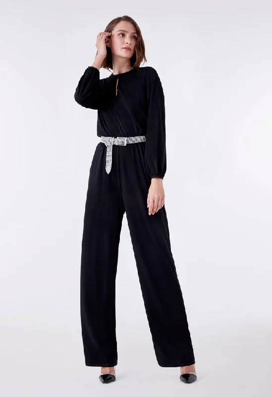 Women jumpsuits with one - shoulder tops for a stylish and asymmetric look Keyhole Front Jumpsuit Women jumpsuits with one - shoulder tops for a stylish and asymmetric look Keyhole Front Jumpsuit
