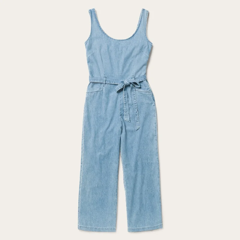 Women jumpsuits with a V - neck for a flattering and elongating effect Lightweight Denim Jumper Women jumpsuits with a V - neck for a flattering and elongating effect Lightweight Denim Jumper