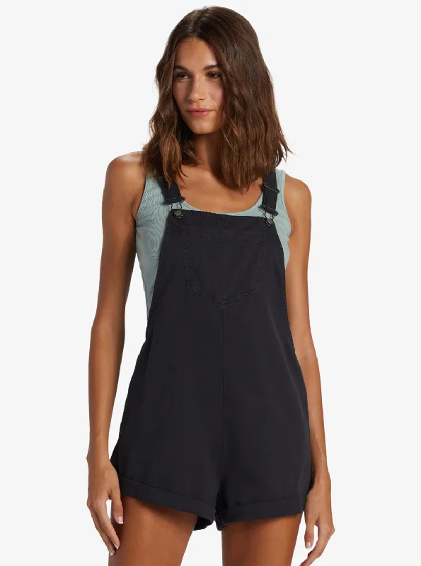 Polyester women jumpsuits for easy - care and durable everyday wear Silver Sky Set Short Overalls - Anthracite Polyester women jumpsuits for easy - care and durable everyday wear Silver Sky Set Short Overalls - Anthracite