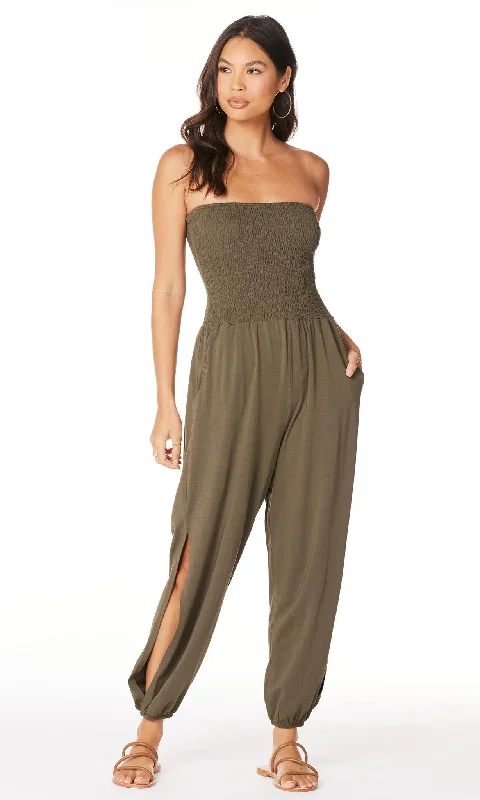 Women jumpsuits with bow - tie details for a sweet and charming appearance Smock Top Jumpsuit Women jumpsuits with bow - tie details for a sweet and charming appearance Smock Top Jumpsuit