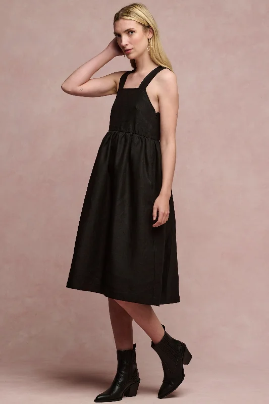 Sheer women jumpsuits with lace panels for a romantic and sexy style Women's Linen Sun Dress - Black Sheer women jumpsuits with lace panels for a romantic and sexy style Women's Linen Sun Dress - Black