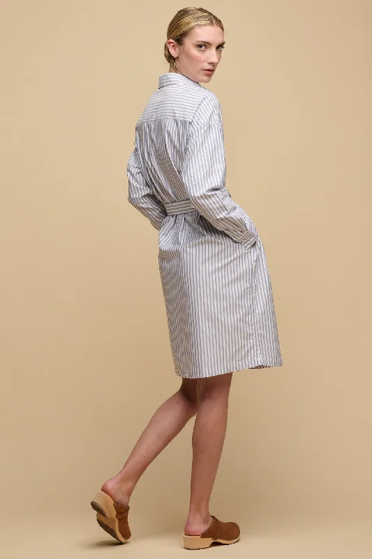 Women jumpsuits with a keyhole back for a unique detail Women's Lorelle Belted Midi Cotton Shirt Dress - Blue/White Women jumpsuits with a keyhole back for a unique detail Women's Lorelle Belted Midi Cotton Shirt Dress - Blue/White