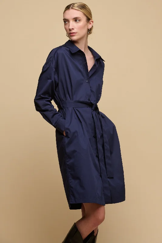 Linen women jumpsuits for a breathable and relaxed summer look Women's Lorelle Belted Midi Cotton Shirt Dress - Navy Linen women jumpsuits for a breathable and relaxed summer look Women's Lorelle Belted Midi Cotton Shirt Dress - Navy