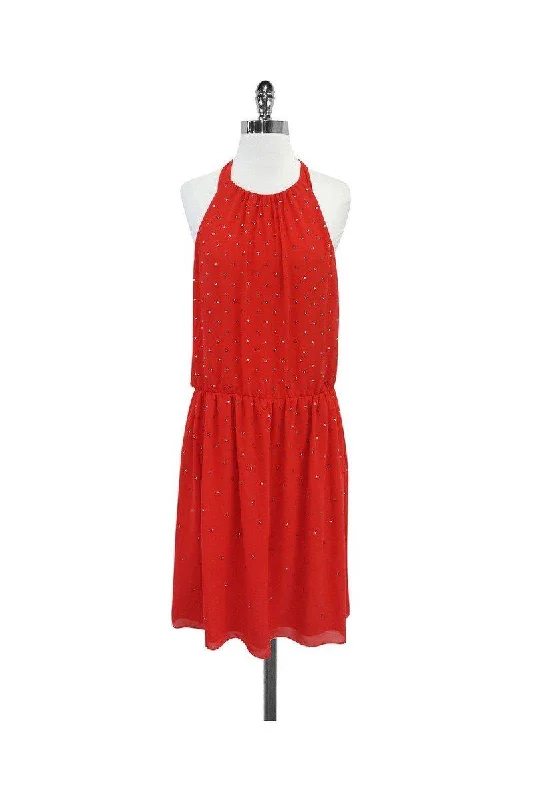 Strapless Women Dress with a Built - in Bra for Comfort and Support Strapless Women Dress with a Built - in Bra for Comfort and Support Erin Fetherston - Red Embellished Halter Dress Sz 12