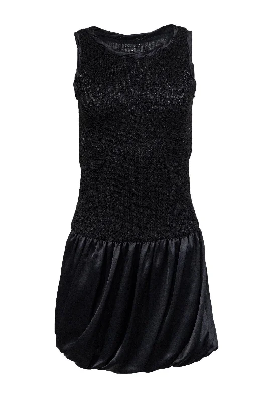 Maxi Women Dress with Floral Print for a Bohemian Vibe Maxi Women Dress with Floral Print for a Bohemian Vibe Theory - Black Knit Dress w/ Bubble Skirt Sz P