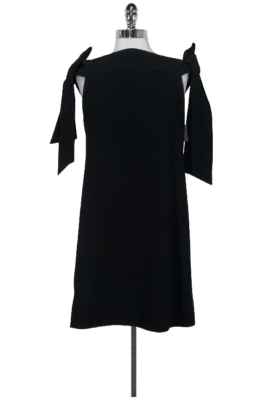 Printed Abstract Women Dress for a Modern and Artistic Appeal Printed Abstract Women Dress for a Modern and Artistic Appeal Tibi - Black Sheath Dress w/ Bows On Shoulders Sz 6