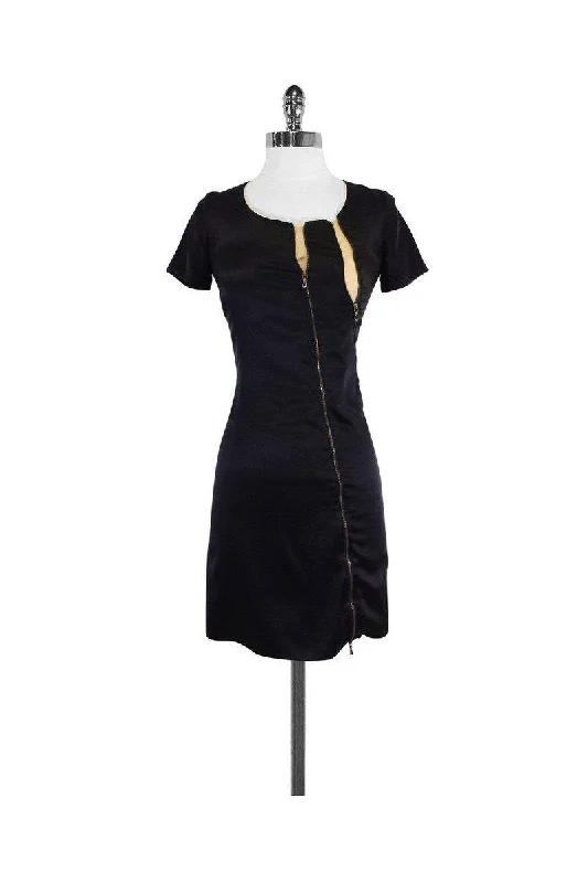 Strapless Women Dress with a Built - in Bra for Comfort and Support Strapless Women Dress with a Built - in Bra for Comfort and Support Wayne - Black & Nude Silk Short Sleeve Zip Dress Sz 0