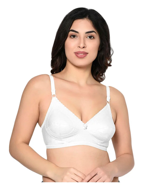 plus size bras with good support Bra with a shiny finish for a glamorous effect Bodycare Non Padded Bra-6596-White plus size bras with good support Bra with a shiny finish for a glamorous effect Bodycare Non Padded Bra-6596-White