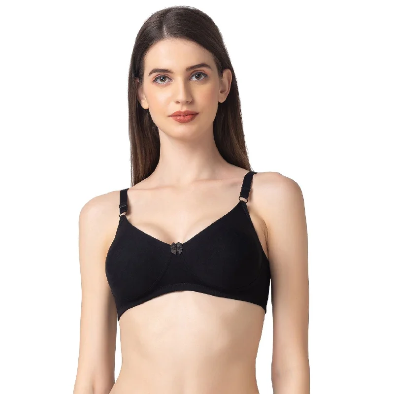 seamless wireless bras for everyday comfort Bra with a shiny finish for a glamorous effect Non Padded Non Wired Full Coverage Bra Black seamless wireless bras for everyday comfort Bra with a shiny finish for a glamorous effect Non Padded Non Wired Full Coverage Bra Black
