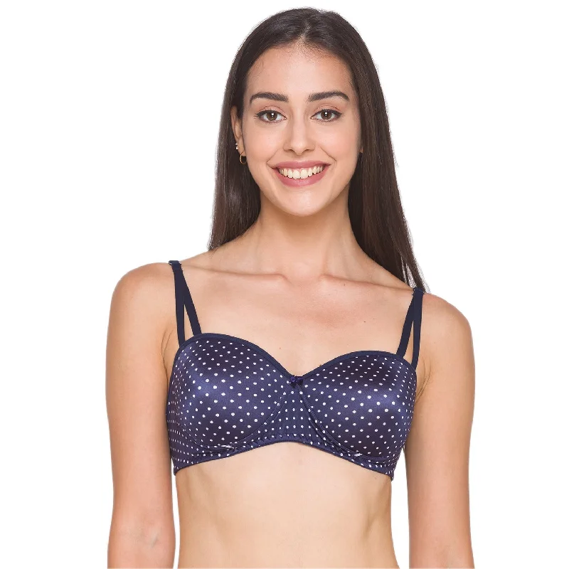 moisture wicking convertible bras Bra with a wire - free band for a more comfortable underbust area Lightly Padded Non Wired Full Coverage Bra Dark Navy blue printed moisture wicking convertible bras Bra with a wire - free band for a more comfortable underbust area Lightly Padded Non Wired Full Coverage Bra Dark Navy blue printed