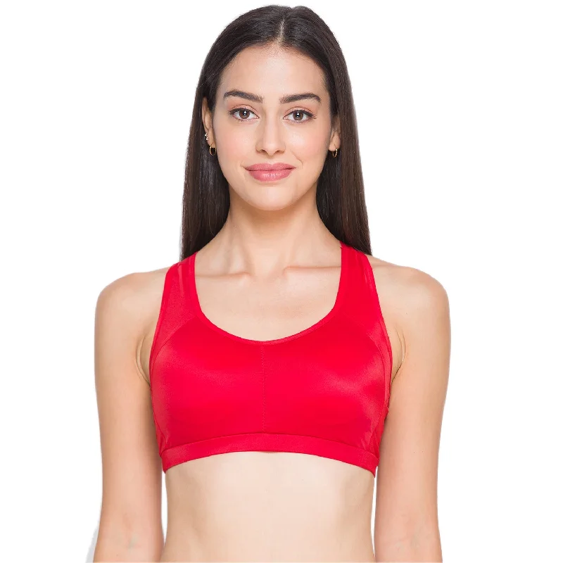 moisture wicking sports bras for sweaty workouts Bra with a seamless memory foam cup for a smooth silhouette Lightly Padded Non Wired Full Coverage Sports Bra Red moisture wicking sports bras for sweaty workouts Bra with a seamless memory foam cup for a smooth silhouette Lightly Padded Non Wired Full Coverage Sports Bra Red