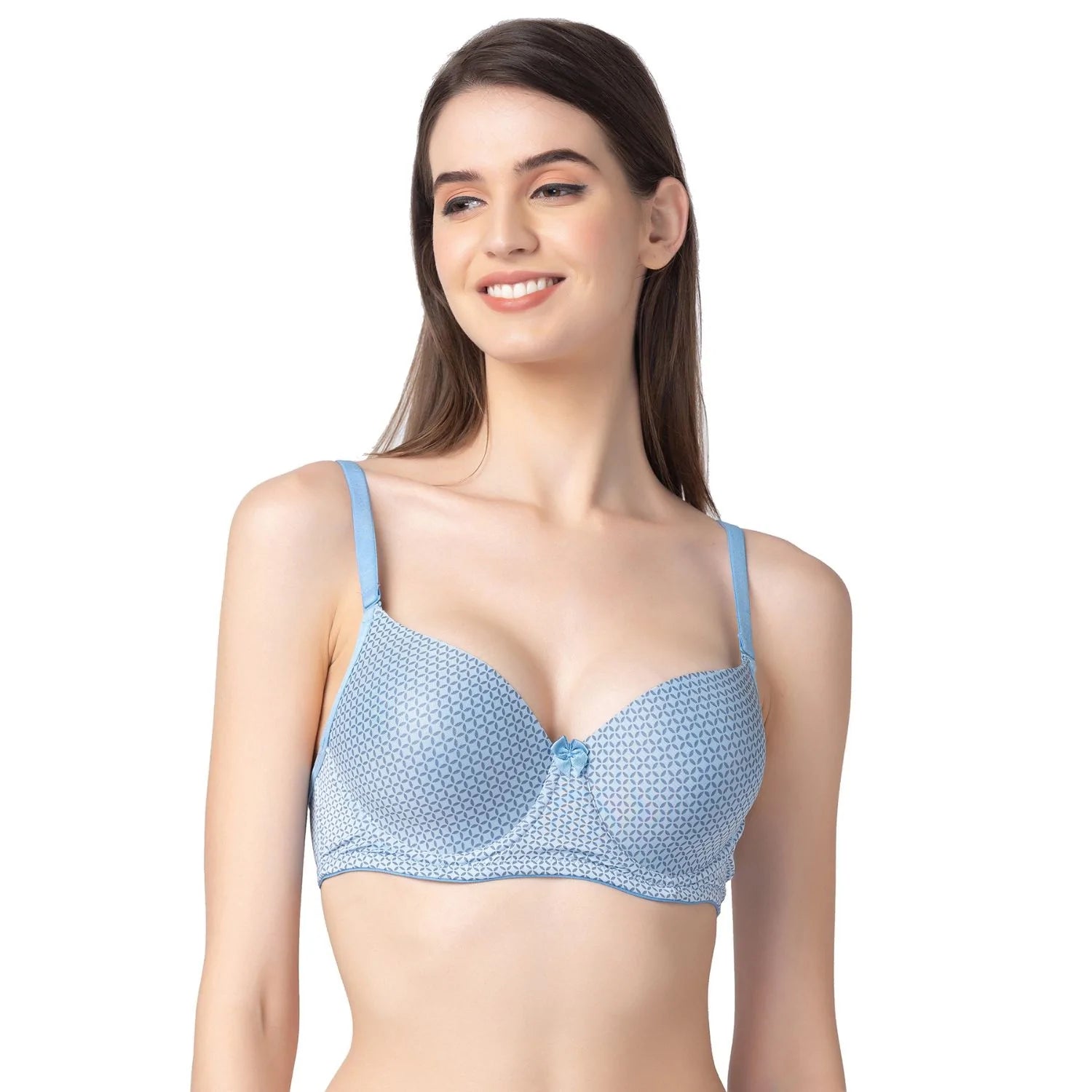 wireless bras for a natural feel Bra with a breathable lining for a cool feel Padded Underwired Full Coverage Bra Blue wireless bras for a natural feel Bra with a breathable lining for a cool feel Padded Underwired Full Coverage Bra Blue