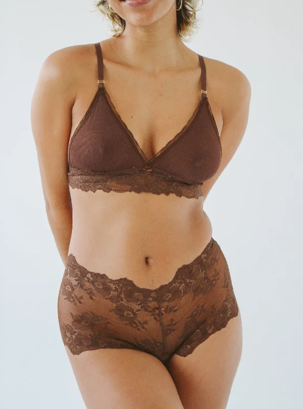 lace balconette bras for a luxurious feel Maternity bras for expectant mothers' changing needs Lia and Boyshort Set | Chocolate Fondue lace balconette bras for a luxurious feel Maternity bras for expectant mothers' changing needs Lia and Boyshort Set | Chocolate Fondue