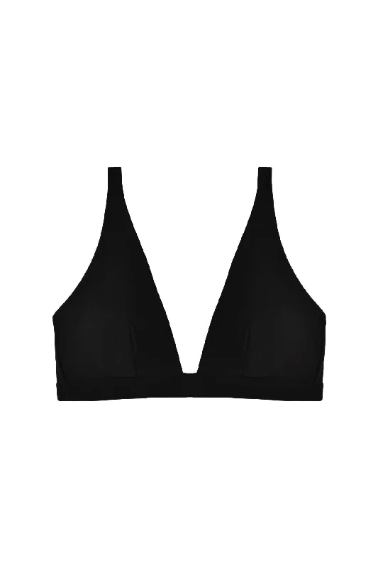 moisture wicking sleep bras for hot sleepers Unpadded bras for a natural and lightweight feel Daisy Non-Underwired Triangle Bra in Black moisture wicking sleep bras for hot sleepers Unpadded bras for a natural and lightweight feel Daisy Non-Underwired Triangle Bra in Black