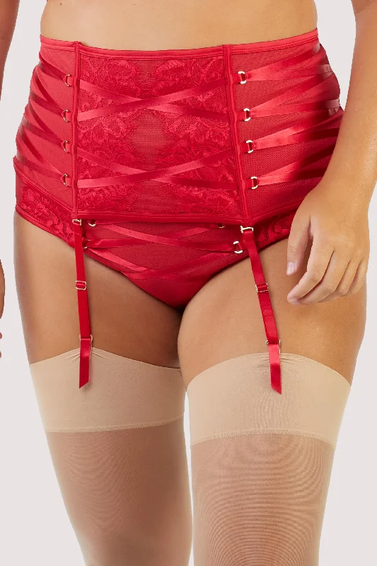 bralette bras for a trendy and comfortable style Bra with adjustable hooks for a customized fit Gabi Fresh Kylie Red Lace Up Waspie bralette bras for a trendy and comfortable style Bra with adjustable hooks for a customized fit Gabi Fresh Kylie Red Lace Up Waspie
