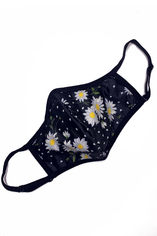 moisture wicking convertible bras Bra with a mesh - lined cup for better breathability Playful Promises Daisy Print Face Mask Black moisture wicking convertible bras Bra with a mesh - lined cup for better breathability Playful Promises Daisy Print Face Mask Black
