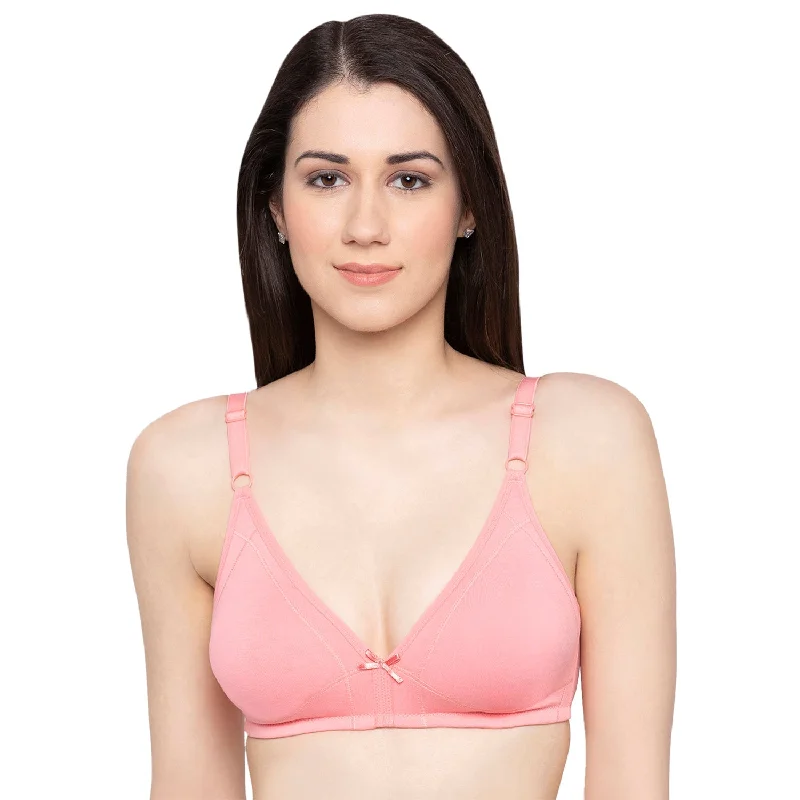 minimizer bras to reduce bust size Bra with a nylon - lined cup for stretch and support Non-Padded Non-Wired Full Coverage Support Cotton Bra Coral - CSOL-01 minimizer bras to reduce bust size Bra with a nylon - lined cup for stretch and support Non-Padded Non-Wired Full Coverage Support Cotton Bra Coral - CSOL-01