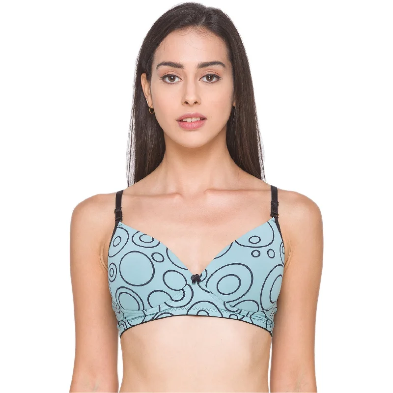 t - shirt bras for a smooth look under clothes Full - cup bras providing maximum coverage and support Lightly Padded Non Wired Full Coverage Bra Blue Printed t - shirt bras for a smooth look under clothes Full - cup bras providing maximum coverage and support Lightly Padded Non Wired Full Coverage Bra Blue Printed