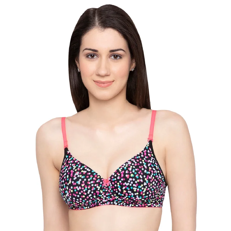 plunge bras for low cut tops Bra with a mesh panel for added breathability Padded Non Wired Full Coverage Bra Polkadots plunge bras for low cut tops Bra with a mesh panel for added breathability Padded Non Wired Full Coverage Bra Polkadots
