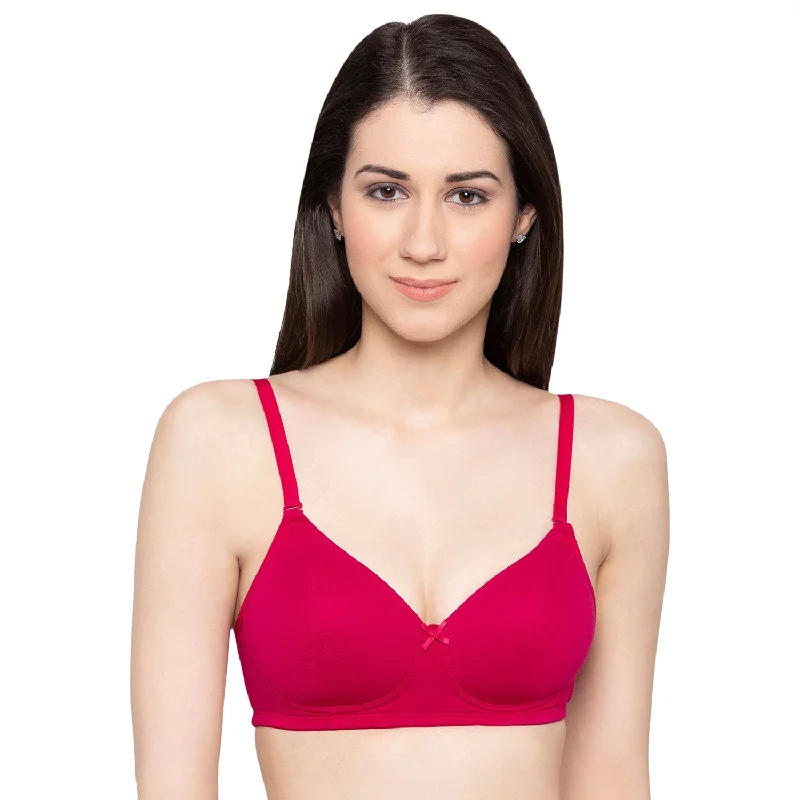t - shirt bras for a smooth look under clothes Bra with a pattern - print for a more unique appearance Padded Wirefree Full Coverage Full Support Cotton Bra Dark Pink - CSOL13 t - shirt bras for a smooth look under clothes Bra with a pattern - print for a more unique appearance Padded Wirefree Full Coverage Full Support Cotton Bra Dark Pink - CSOL13