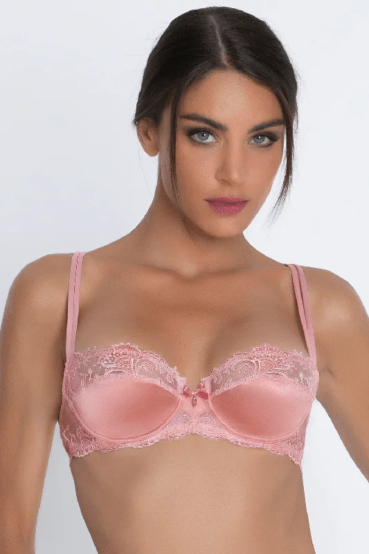 bralette bras for a trendy and comfortable style Bra with a silk - lined cup for a luxurious texture Splendeur Soie Half Cup Bra Rose bralette bras for a trendy and comfortable style Bra with a silk - lined cup for a luxurious texture Splendeur Soie Half Cup Bra Rose