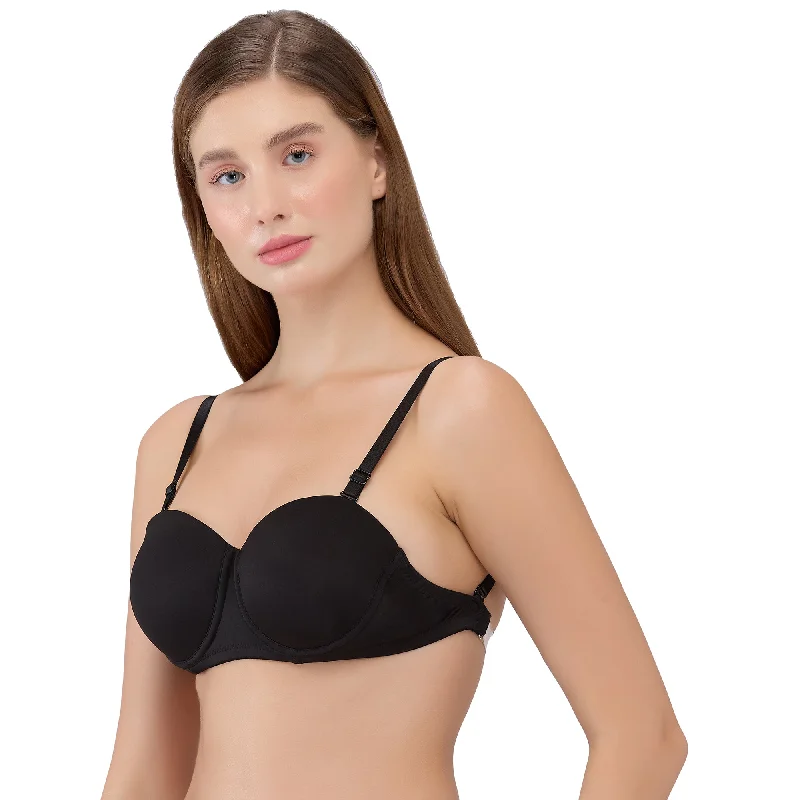 nursing bras for new mothers Polyester bras with moisture - wicking properties Strapless Lightly Padded Solid Backless Bra Black nursing bras for new mothers Polyester bras with moisture - wicking properties Strapless Lightly Padded Solid Backless Bra Black