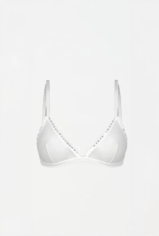 strapless bras for backless dresses Bra with a push - up memory foam cup for enhanced cleavage Saturday The Label Sunday Softcup Sheer Bralette | White strapless bras for backless dresses Bra with a push - up memory foam cup for enhanced cleavage Saturday The Label Sunday Softcup Sheer Bralette | White