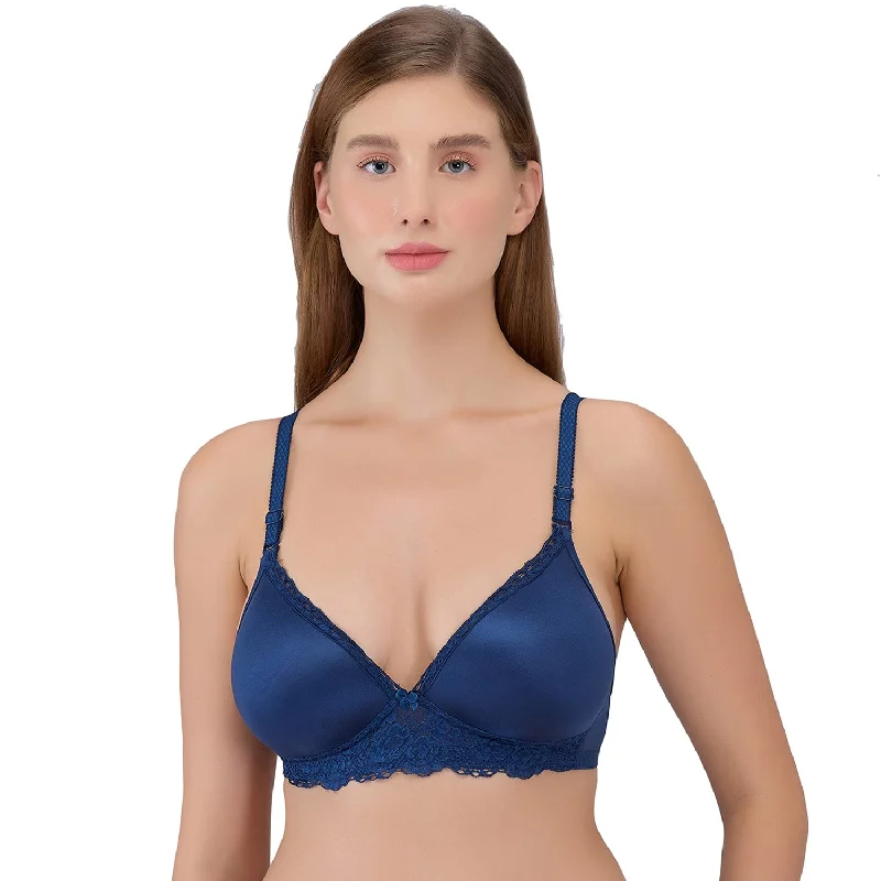 sexy lace push up bras for special occasions Bra with a push - up insert for extra cleavage on demand Padded and Wirefree Bra Blue sexy lace push up bras for special occasions Bra with a push - up insert for extra cleavage on demand Padded and Wirefree Bra Blue