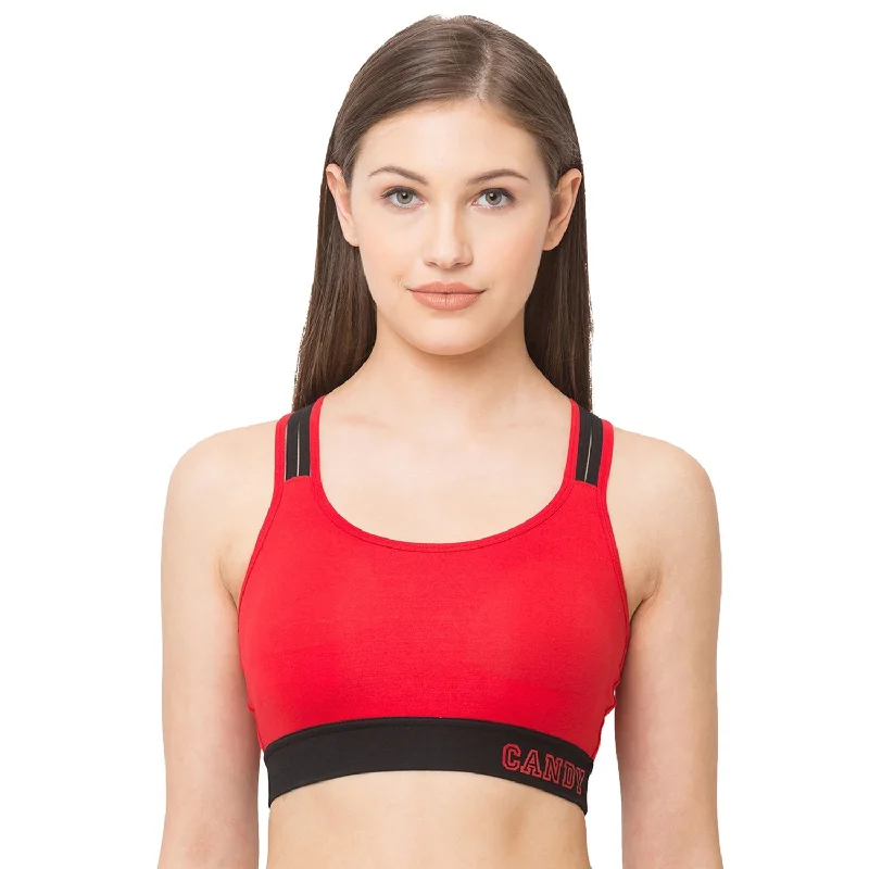 balconette lace bras for a feminine touch Bra with a solid color for a classic and versatile option​ Padded Wirefree Sports Bra - Red