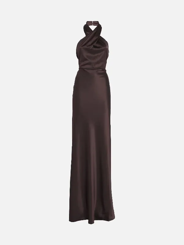 Strapless Women Dress with a Built - in Bra for Comfort and Support Strapless Women Dress with a Built - in Bra for Comfort and Support Alberta Dress in Dark Chocolate