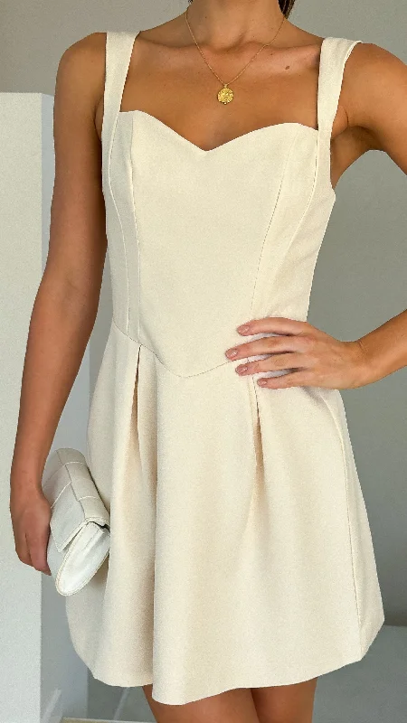 Lace - Embellished Women Dress for an Elegant and Sophisticated Appearance Lace - Embellished Women Dress for an Elegant and Sophisticated Appearance Ally Mini Dress - Cream