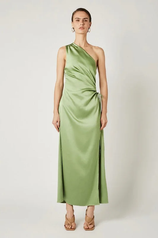 Lace - Embellished Women Dress for an Elegant and Sophisticated Appearance Lace - Embellished Women Dress for an Elegant and Sophisticated Appearance Ariel Light Basil One Shoulder Midi Dress