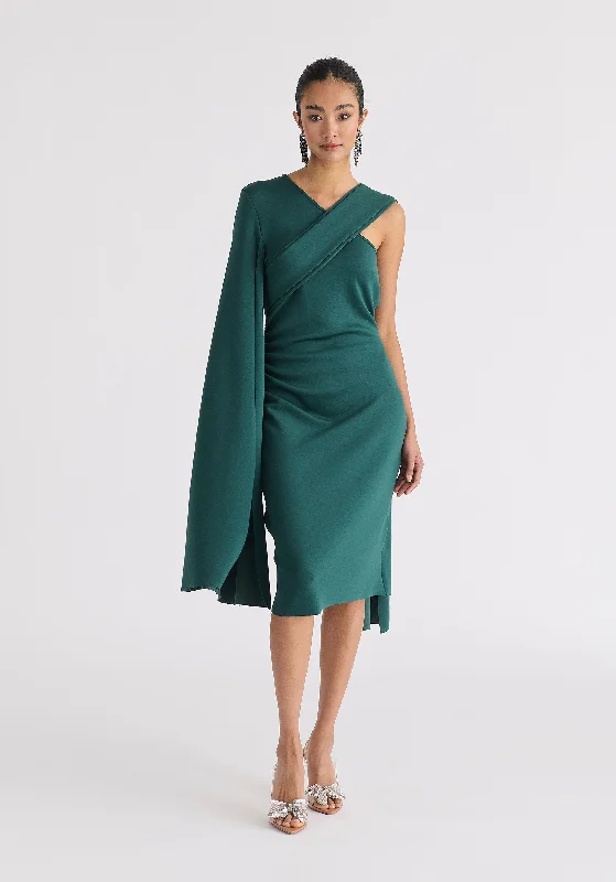 Mermaid - Style Women Dress with a Fitted Silhouette for Special Occasions Mermaid - Style Women Dress with a Fitted Silhouette for Special Occasions Asymmetric Draped Cape Sleeve Dress Mermaid - Style Women Dress with a Fitted Silhouette for Special Occasions Mermaid - Style Women Dress with a Fitted Silhouette for Special Occasions Asymmetric Draped Cape Sleeve Dress