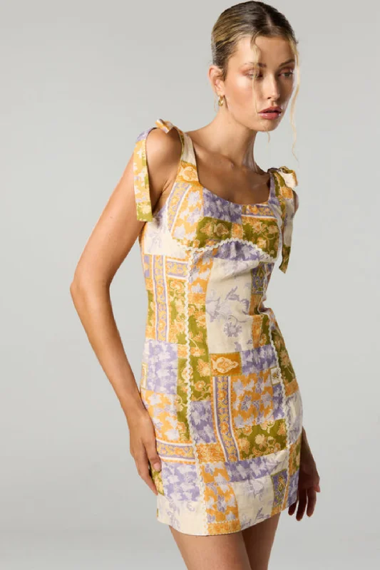 Off - the - Shoulder Women Dress for a Romantic and Feminine Look Off - the - Shoulder Women Dress for a Romantic and Feminine Look Billie Patchwork Floral Print Tie Mini Dress Off - the - Shoulder Women Dress for a Romantic and Feminine Look Off - the - Shoulder Women Dress for a Romantic and Feminine Look Billie Patchwork Floral Print Tie Mini Dress