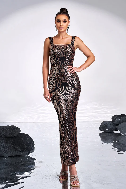 Strapless Women Dress with a Built - in Bra for Comfort and Support Strapless Women Dress with a Built - in Bra for Comfort and Support Black Golden Print Sequins Mermaid Square Neck Long Prom Dress Strapless Women Dress with a Built - in Bra for Comfort and Support Strapless Women Dress with a Built - in Bra for Comfort and Support Black Golden Print Sequins Mermaid Square Neck Long Prom Dress