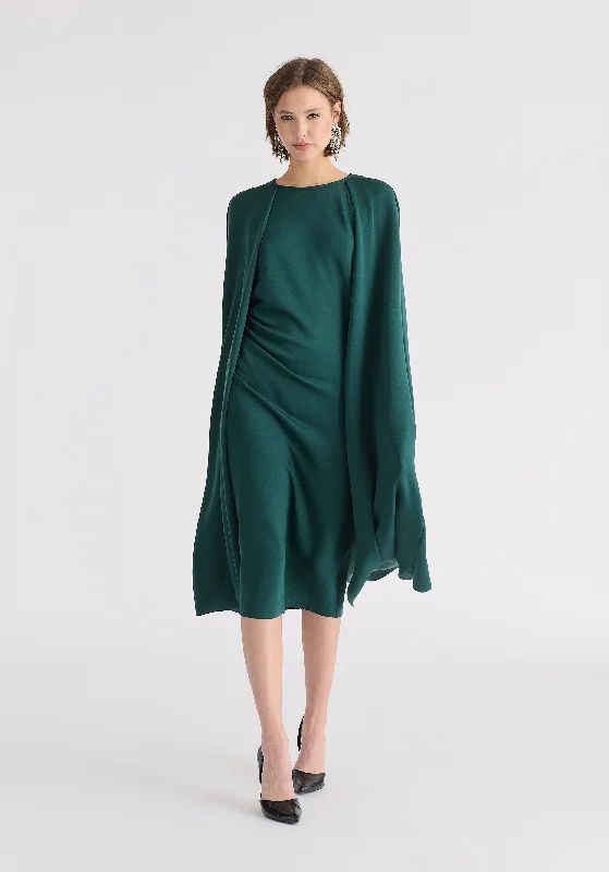 Halter Neck Women Dress to Show Off the Shoulders and Neckline Halter Neck Women Dress to Show Off the Shoulders and Neckline Cape Sleeves Dress with Waist Details Halter Neck Women Dress to Show Off the Shoulders and Neckline Halter Neck Women Dress to Show Off the Shoulders and Neckline Cape Sleeves Dress with Waist Details