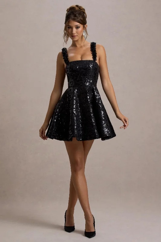 Pleated Women Dress with a Timeless and Elegant Texture Pleated Women Dress with a Timeless and Elegant Texture Carena | Black Sequin Lace Floral Skater Mini Dress Pleated Women Dress with a Timeless and Elegant Texture Pleated Women Dress with a Timeless and Elegant Texture Carena | Black Sequin Lace Floral Skater Mini Dress