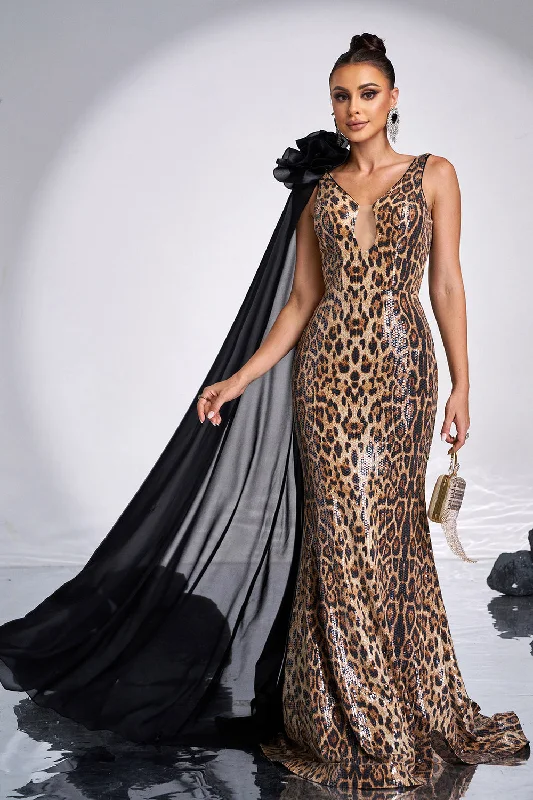 Sleeveless Women Dress in Bright Colors for Summer Parties Sleeveless Women Dress in Bright Colors for Summer Parties Coffee Leopard Printed Mermaid V-neck Long Prom Dress Sleeveless Women Dress in Bright Colors for Summer Parties Sleeveless Women Dress in Bright Colors for Summer Parties Coffee Leopard Printed Mermaid V-neck Long Prom Dress