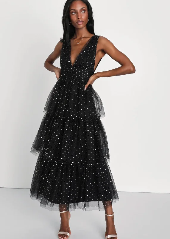 Long - Sleeve Women Dress in Velvet for a Luxurious Winter Look Long - Sleeve Women Dress in Velvet for a Luxurious Winter Look Decadent Impression Tulle Tiered Dot Midi Dress - Black Long - Sleeve Women Dress in Velvet for a Luxurious Winter Look Long - Sleeve Women Dress in Velvet for a Luxurious Winter Look Decadent Impression Tulle Tiered Dot Midi Dress - Black