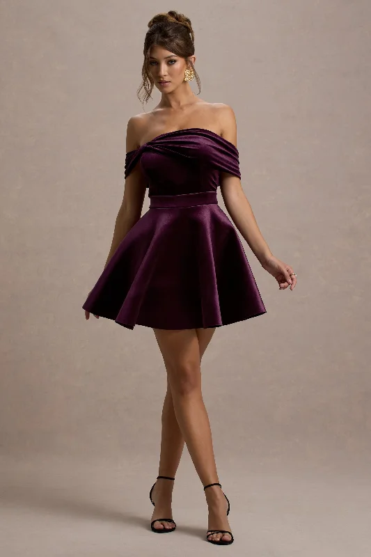 Ruffled Women Dress with Multiple Layers for a Playful and Girly Style Ruffled Women Dress with Multiple Layers for a Playful and Girly Style Dede | Port Velvet Bow Bardot Skater Mini Dress