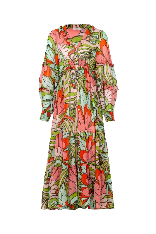 Maxi Women Dress with Floral Print for a Bohemian Vibe Maxi Women Dress with Floral Print for a Bohemian Vibe Flowers That Vee Peach Swirl LS Maxi Dress Maxi Women Dress with Floral Print for a Bohemian Vibe Maxi Women Dress with Floral Print for a Bohemian Vibe Flowers That Vee Peach Swirl LS Maxi Dress