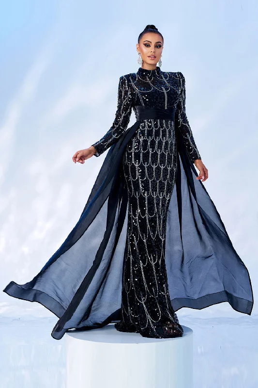Maxi Women Dress with Floral Print for a Bohemian Vibe Maxi Women Dress with Floral Print for a Bohemian Vibe Gorgeous Black Mermaid Long Sleeves Beaded Prom Dress
