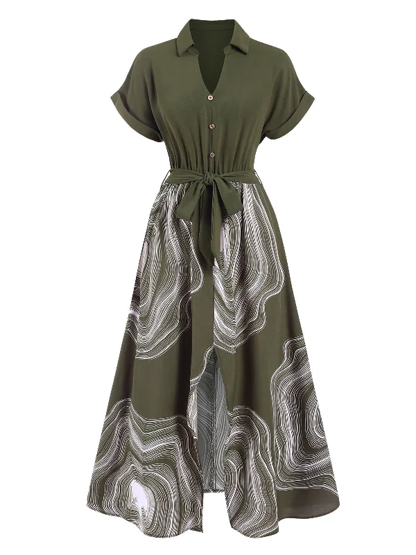 Printed Abstract Women Dress for a Modern and Artistic Appeal Printed Abstract Women Dress for a Modern and Artistic Appeal Green 1940s Tree Rings Belted Lapel Dress Printed Abstract Women Dress for a Modern and Artistic Appeal Printed Abstract Women Dress for a Modern and Artistic Appeal Green 1940s Tree Rings Belted Lapel Dress