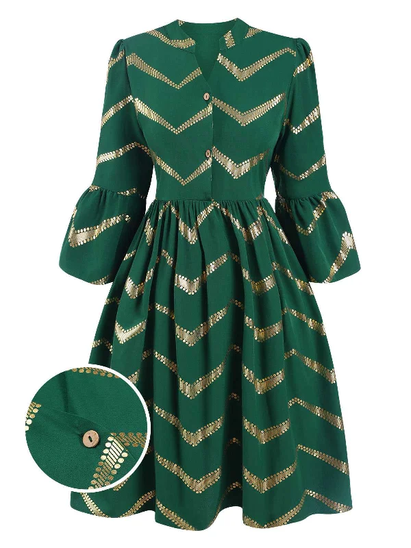 Pleated Women Dress with a Timeless and Elegant Texture Pleated Women Dress with a Timeless and Elegant Texture Green 1970s V-Neck Stripes Flare Sleeve Dress Pleated Women Dress with a Timeless and Elegant Texture Pleated Women Dress with a Timeless and Elegant Texture Green 1970s V-Neck Stripes Flare Sleeve Dress