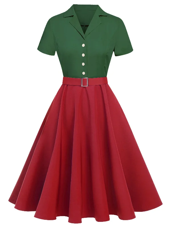 Halter Neck Women Dress to Show Off the Shoulders and Neckline Halter Neck Women Dress to Show Off the Shoulders and Neckline [Pre-Sale] Green&Red 1950s Christmas Button Dress