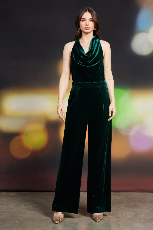 Backless Women Dress for a Sexy and Alluring Look at Evening Events Backless Women Dress for a Sexy and Alluring Look at Evening Events Green Velvet Cowl Neck Jumpsuit